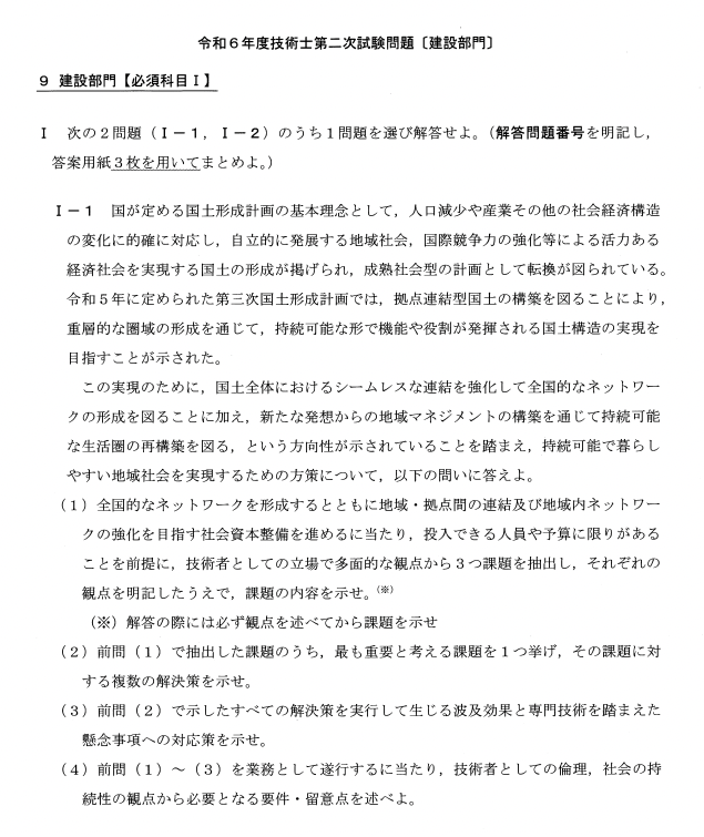 必須科目Ⅰ（令和6年度）